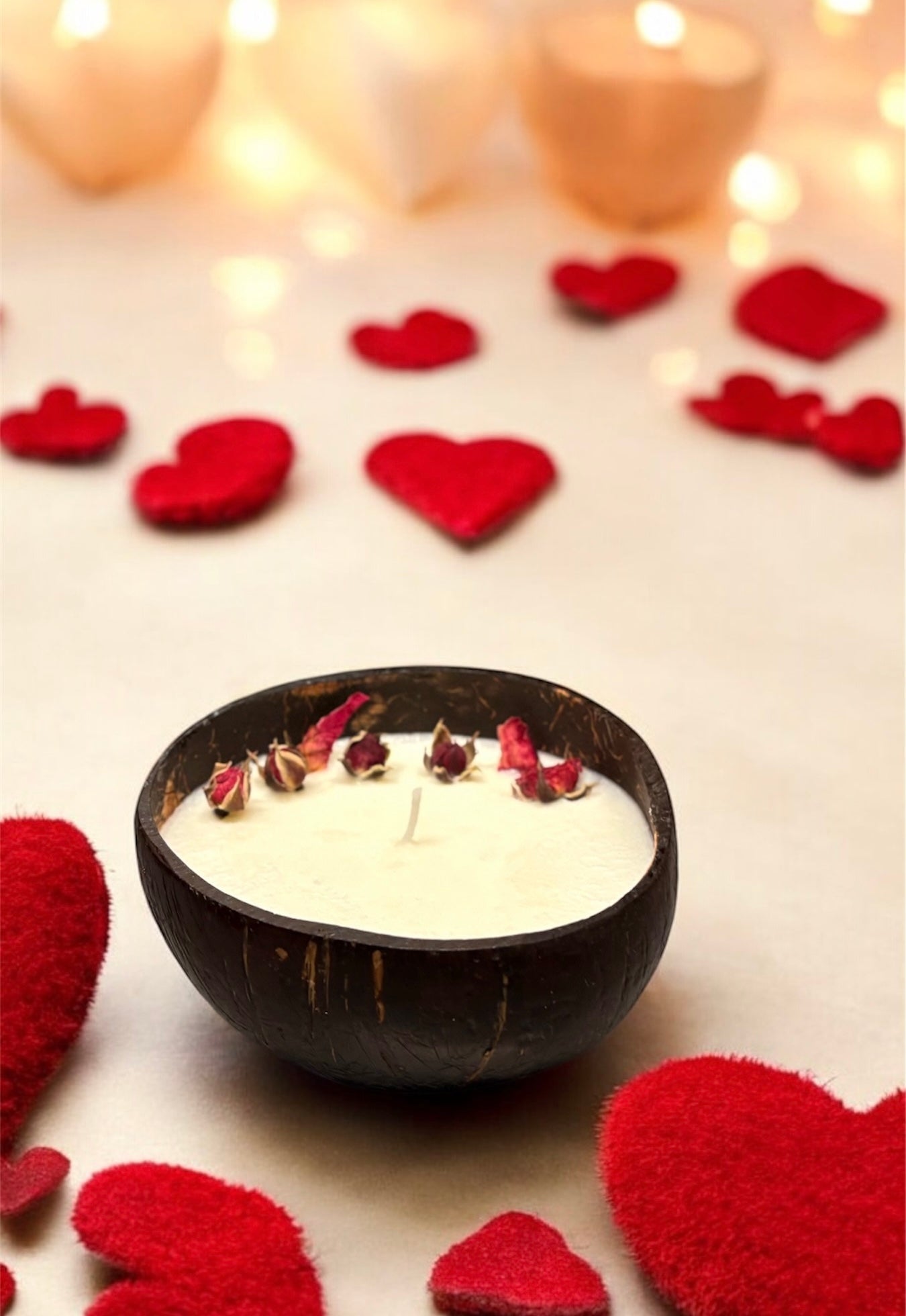 ROSE Scented Coconut Shell Soy Wax Candle!