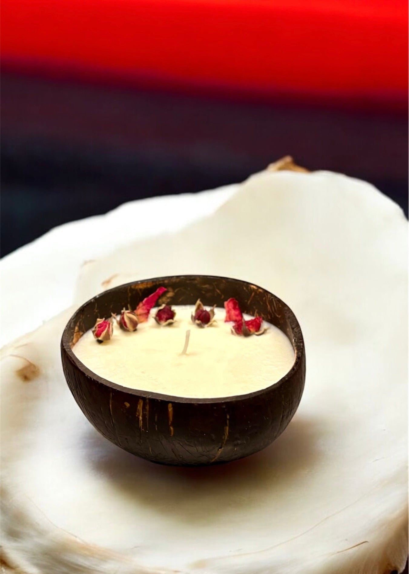 ROSE Scented Coconut Shell Soy Wax Candle! CHRISTMAS SPECIAL!!