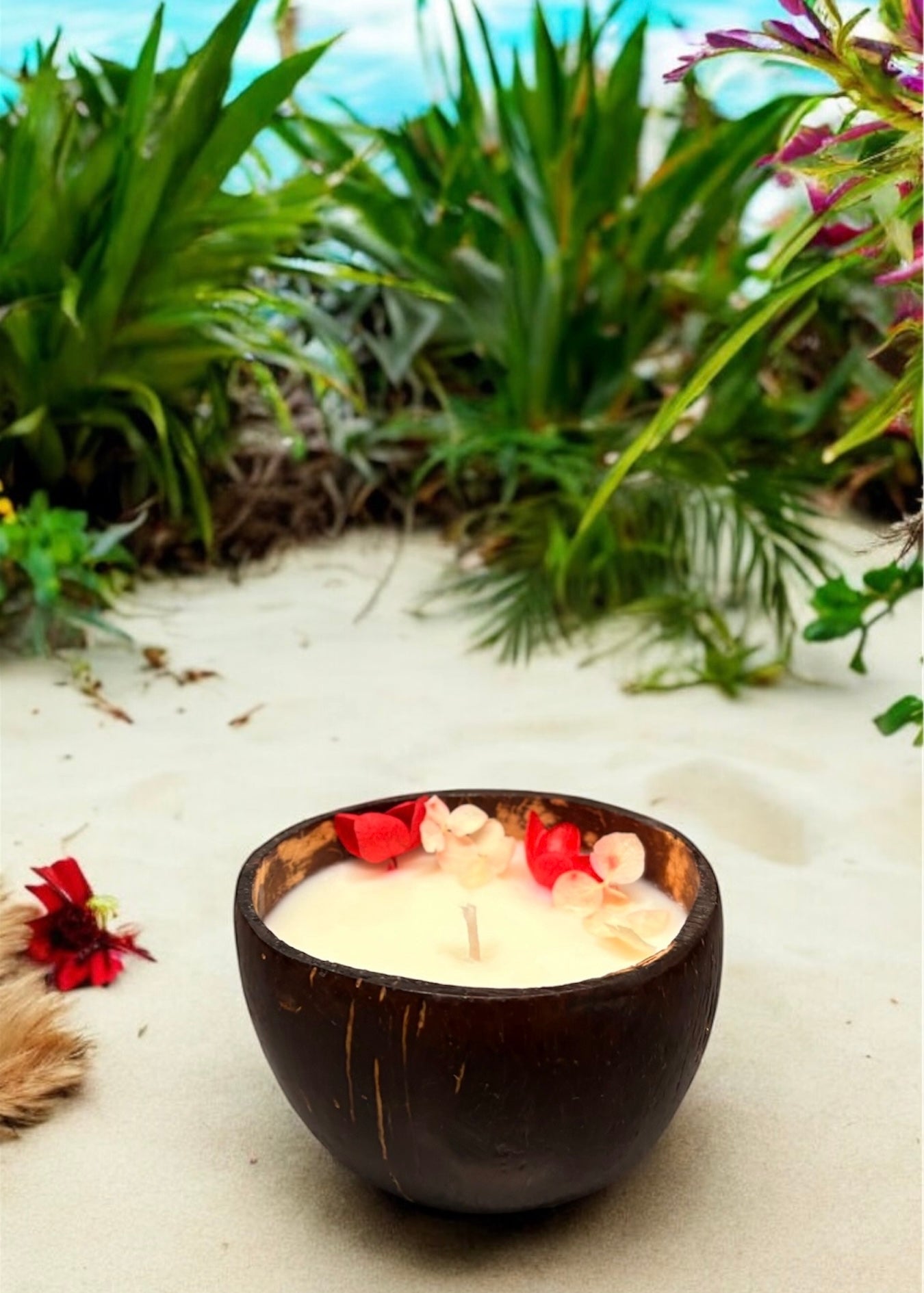 VANILLA Scented Coco shell soy wax candle! EASTER SPECIAL!